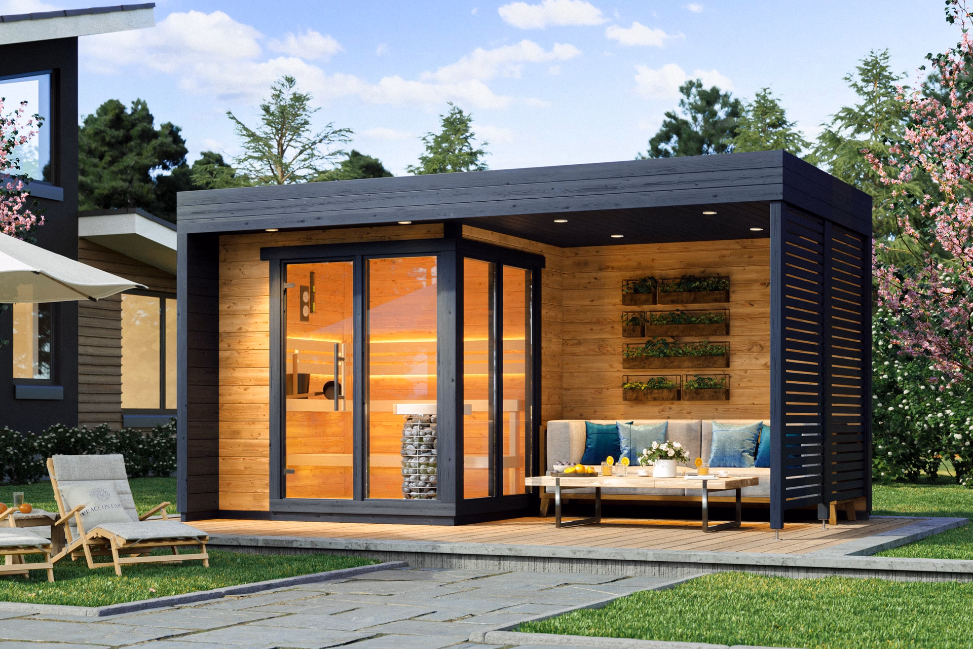 Wie gestalte ich einen Garten rund um die Sauna?