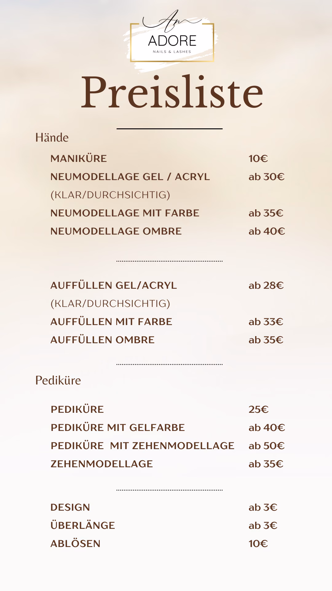 Was kostet eine Maniküre?