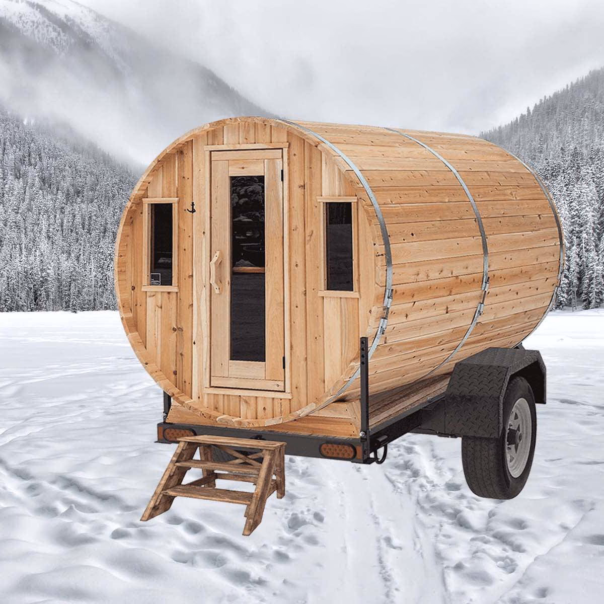What size trailer do I need for my mobile sauna?
