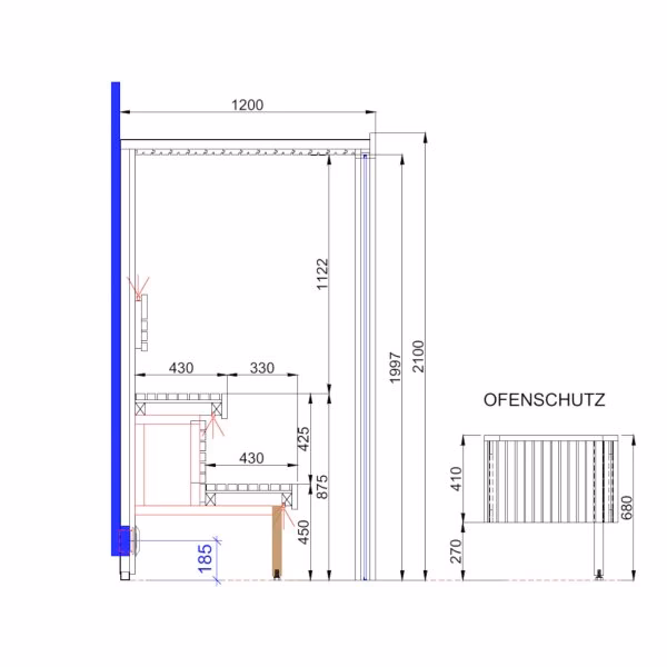 Wie kann man einen Saunaofen in eine Saunabank integrieren?