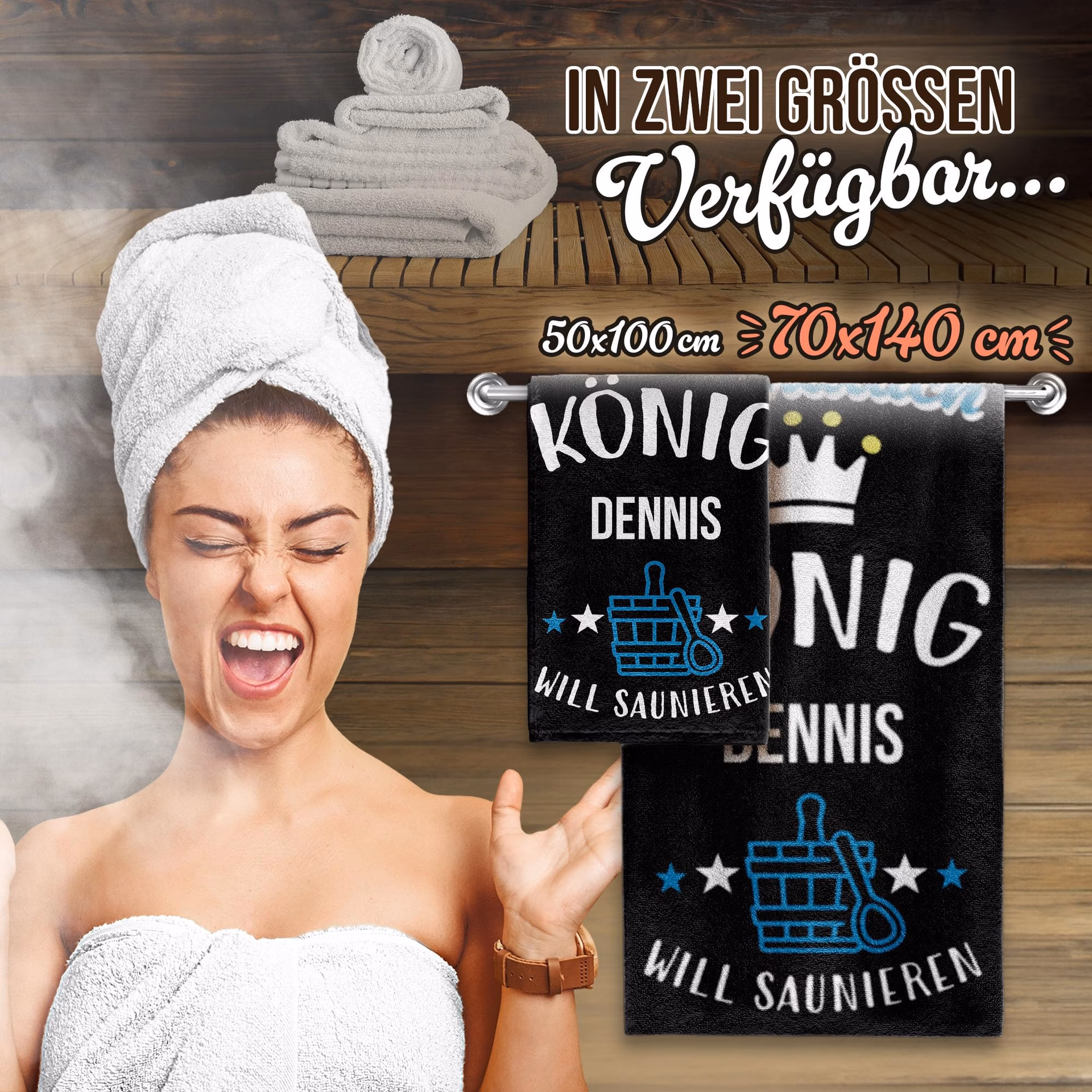 Wie lange dauert die Anfertigung eines Saunatuchs mit Namen?