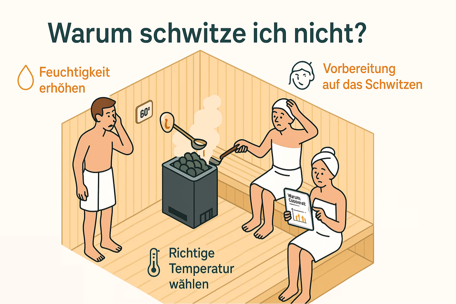 Wie kann man sich in der Sauna Bürsten?