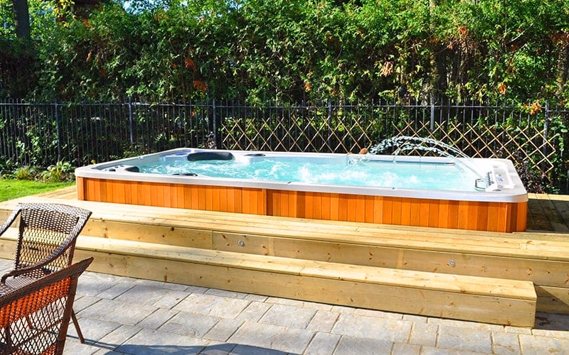 Can a swim spa be installed on a deck?