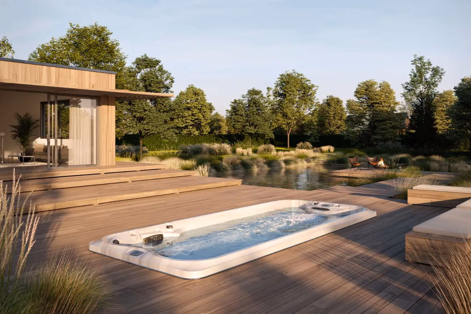 Wie kann man die Wassertemperatur im Swim Spa anpassen?