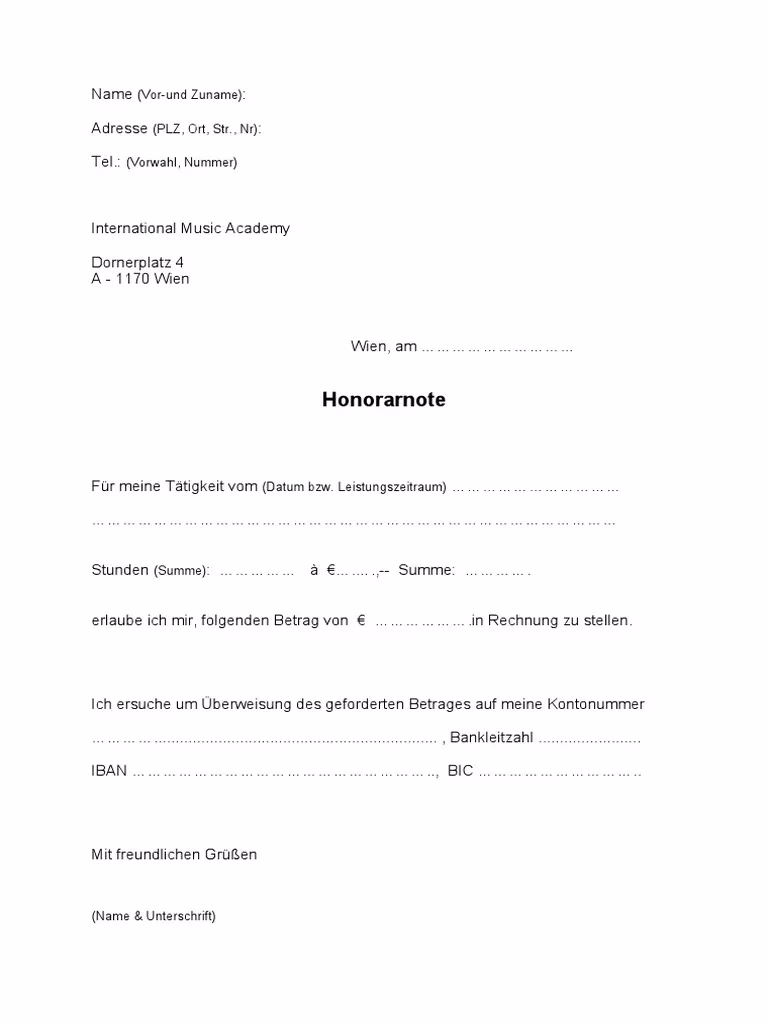 Wie lange dauert die Abrechnung einer Honorarnote?